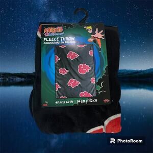 Just Funky NWT Naruto Shippuden Black Red Clouds 45" x 60" Fleece Throw Blanket